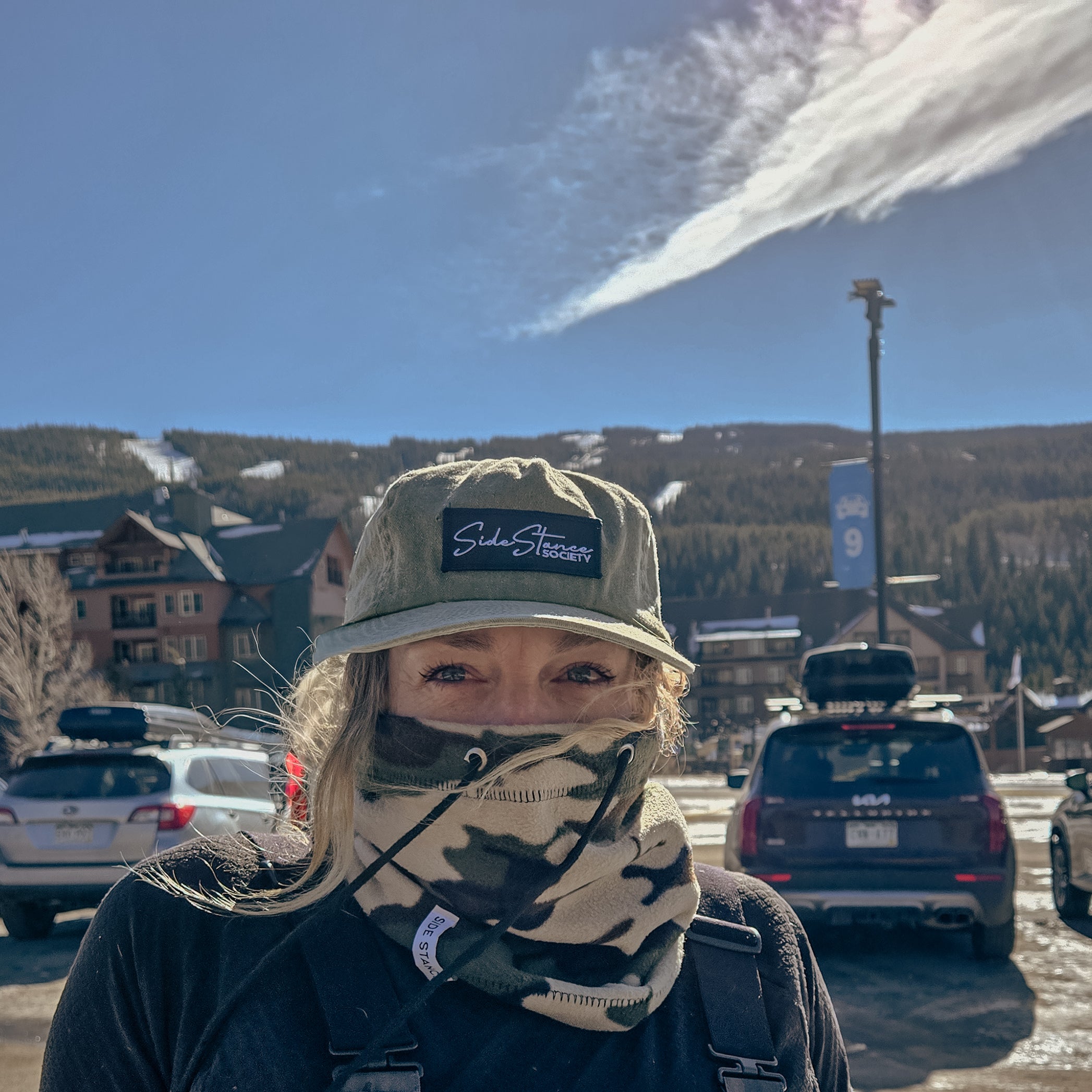 Powder Daze Draw String Fleece Neck Gaiter