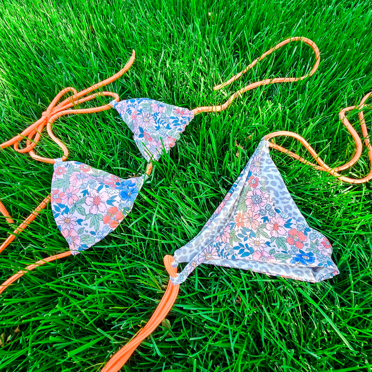 Floral and Leopard Reversable Bikini Bottom Base