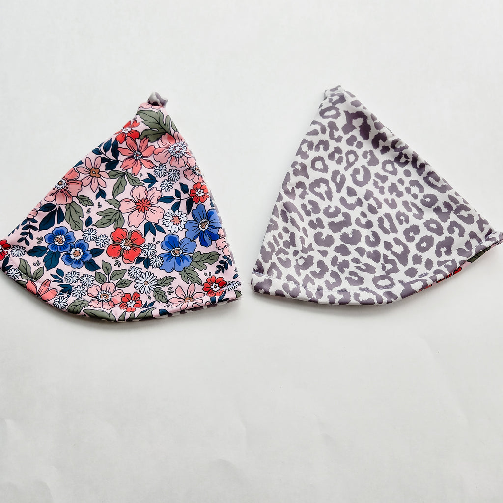 Floral and Leopard Reversiable Bikini Top Base