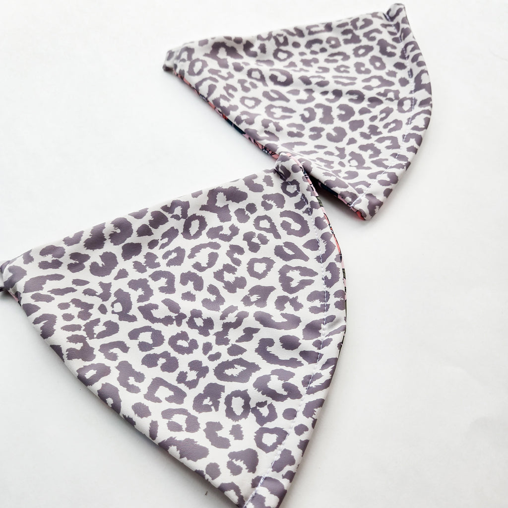 Floral and Leopard Reversiable Bikini Top Base