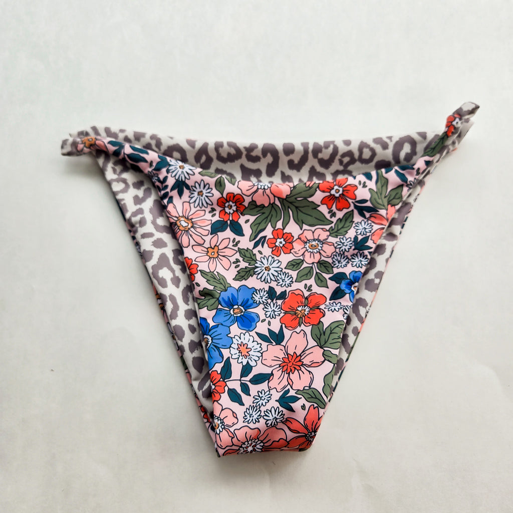 Floral and Leopard Reversiable Bikini Bottom Base