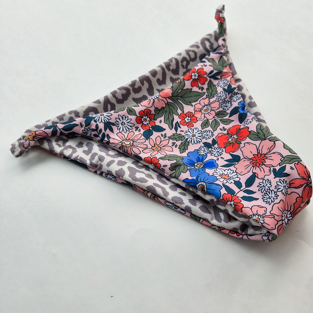Floral and Leopard Reversiable Bikini Bottom Base