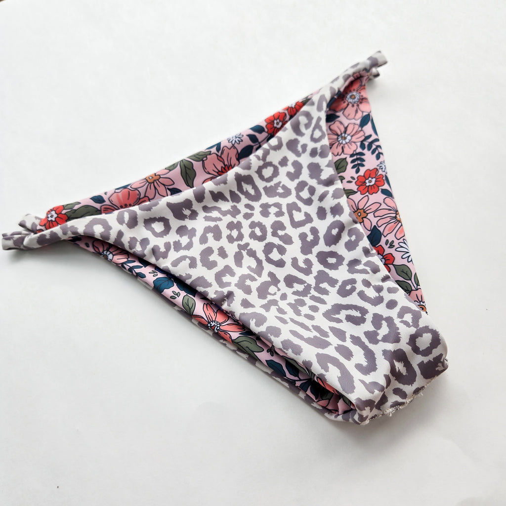 Floral and Leopard Reversiable Bikini Bottom Base