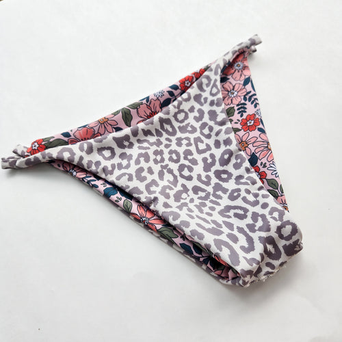 Floral and Leopard Reversable Bikini Bottom Base