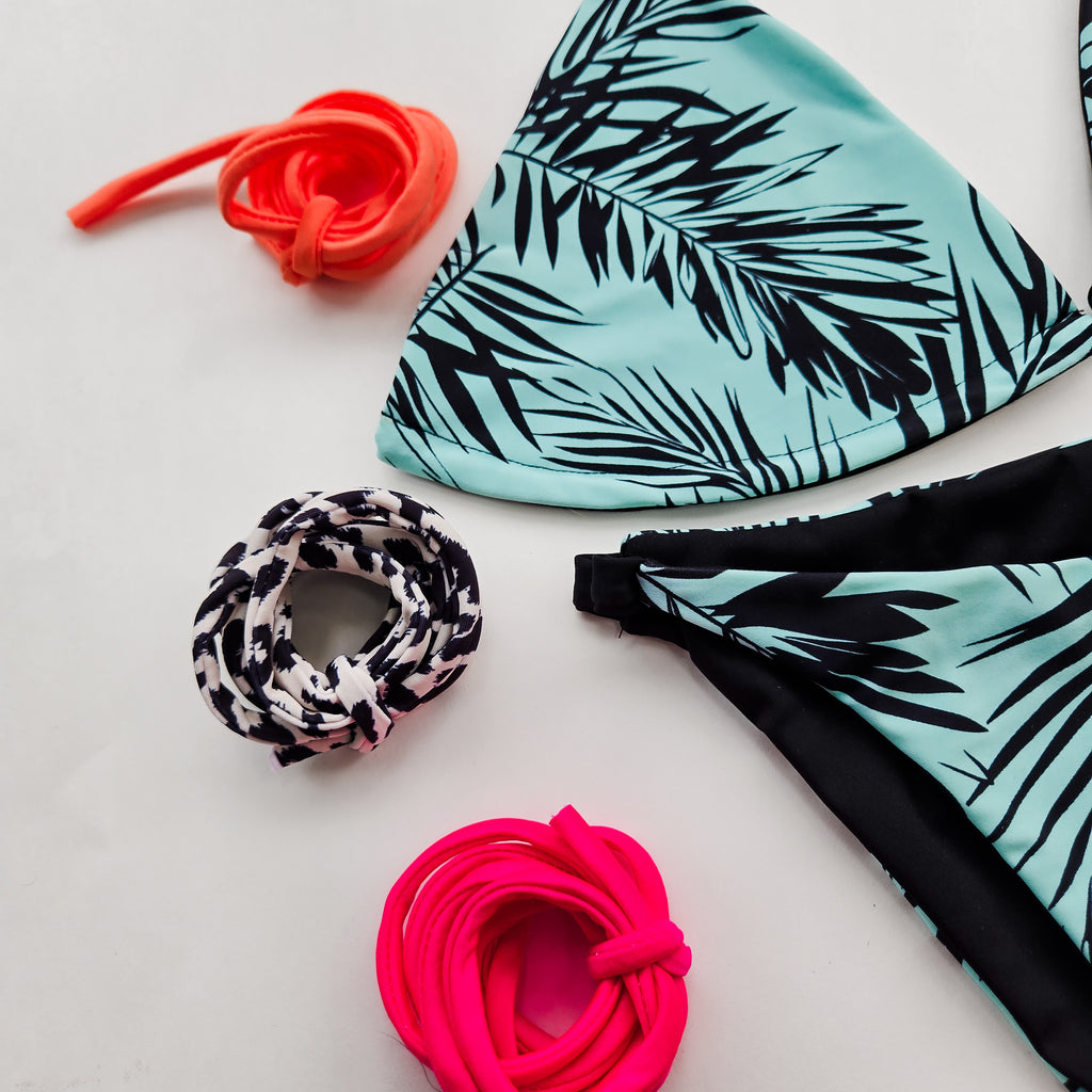 Tropical Palms Reversiable Bikini Top Base