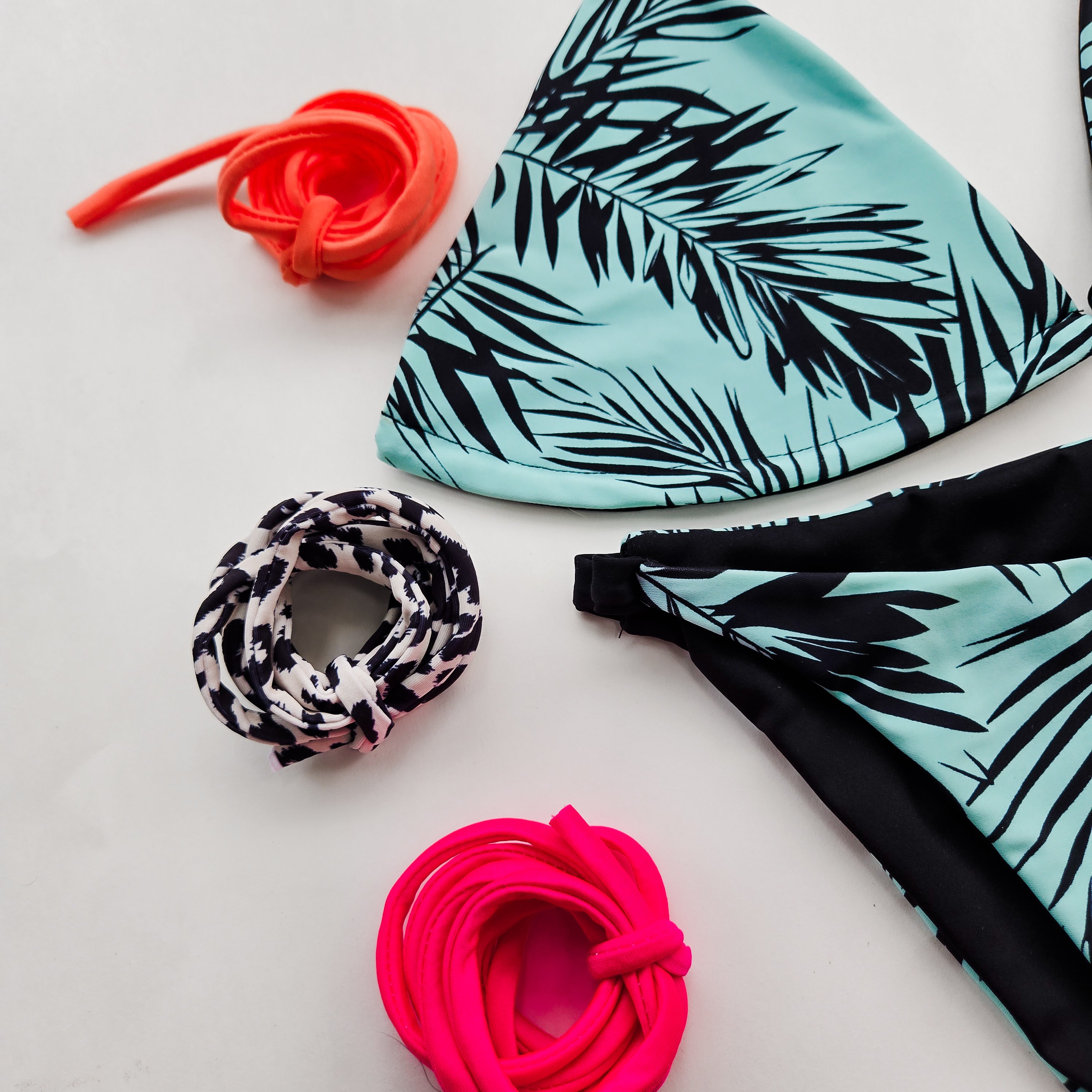 Tropical Palms Reversiable Bikini Top Base
